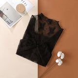 SEMI SHEER MESH LACE TOP