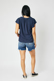 JB (CURVY) HI-LO CUT HEM & DESTROY SHORTS