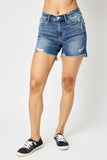 JB (CURVY) HI-LO CUT HEM & DESTROY SHORTS
