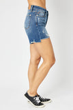 JB (CURVY) HI-LO CUT HEM & DESTROY SHORTS