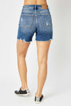 JB (CURVY) HI-LO CUT HEM & DESTROY SHORTS