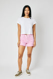 JB (CURVY) LT PINK FRAYED HEM SHORTS