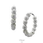 Rhinestone Ball Hoop Earring
