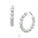 Rhinestone Ball Hoop Earring