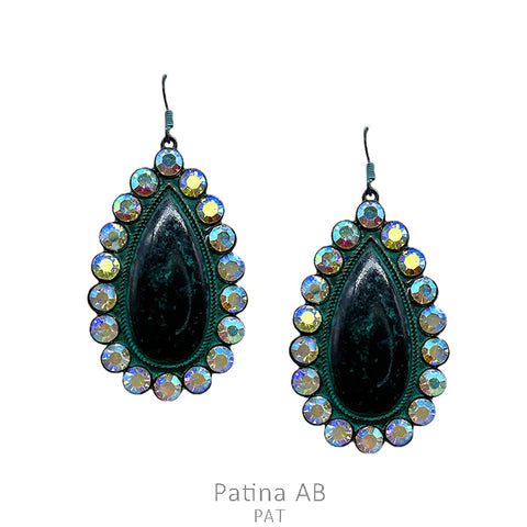 Western Casting Teardrop w/Stone Earring