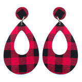 Buffalo Plaid Wooden Earrings