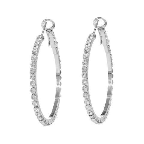 Rhinestone Circle Hoop Earring