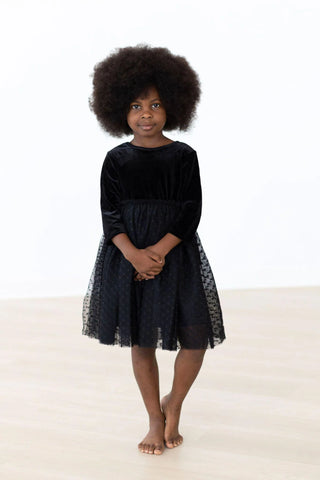M&R BLACK VELVET TUTU GIRLS DRESS