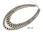 3 Layered Various Size Navajo Pearl Necklace