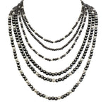 6 Layered Pearl & Navajo Pearl Necklace