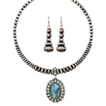 Western Navajo Pearl Wire Necklace & Earrings Set