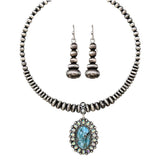 Western Navajo Pearl Wire Necklace & Earrings Set
