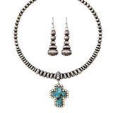 Western Navajo Pearl Wire Necklace & Earrings Set
