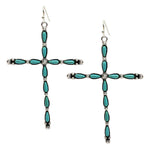 Western Semi-Stone Cross Earrings