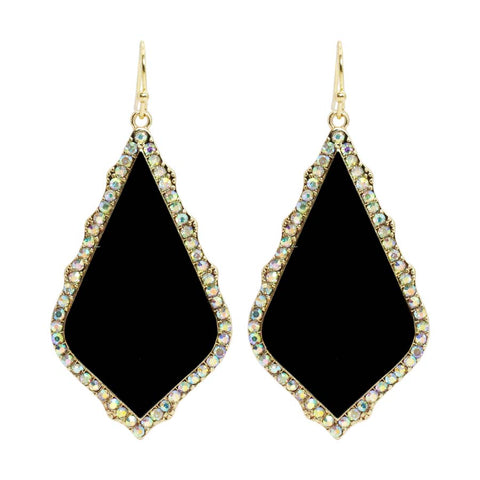 Rhinestone Moroccan Tear Drop Enamel Earrings