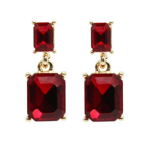 Rectangle Rhinestone Post Earrings