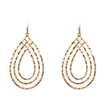 Hammered Metal Geometric Shape Drop Earring