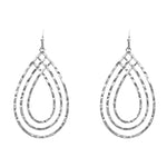 Hammered Metal Geometric Shape Drop Earring