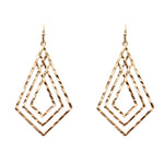 Hammered Metal Geometric Shape Drop Earring