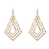 Hammered Metal Geometric Shape Drop Earring
