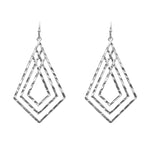 Hammered Metal Geometric Shape Drop Earring