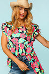 CURVY FLORAL GAL TOP
