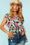 CURVY FLORAL GAL TOP