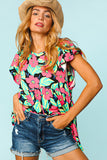 CURVY FLORAL GAL TOP
