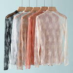 SEMI SHEER MESH LACE TOP