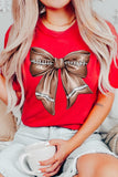 Coquette Football Bow Graphic Tee