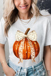 Coquette bow Halloween Pumpkin Graphic Tee