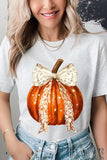 Coquette bow Halloween Pumpkin Graphic Tee