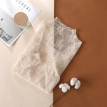 SEMI SHEER MESH LACE TOP