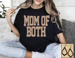MOM OF BOTH CHECKERED TEE