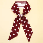 POLKA DOT PATTERN SILK HEAD SCARVES