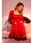 Satin Rhinestone Mini Dress