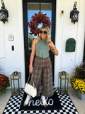 PREORDER: Cayla Crop Plaid Pants in Two Colors