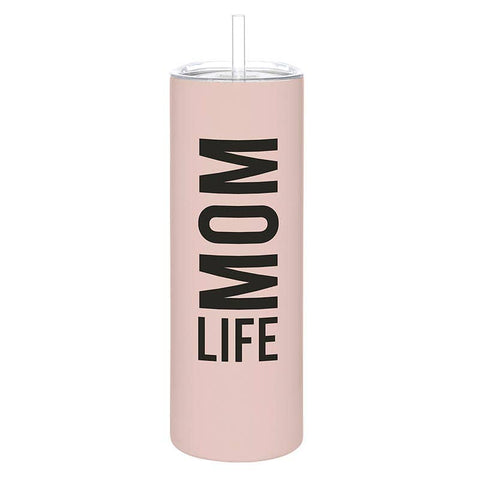 Matte Skinny Tumbler with Straw - Momlife