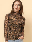 Leopard Soft Mesh Layering Up Top