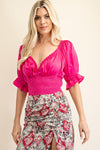 HOT PINK RUFFLE TOP