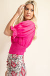 HOT PINK RUFFLE TOP