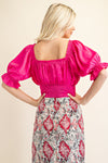 HOT PINK RUFFLE TOP