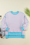 High-Low Striped Sweatshirt