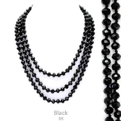 Knotted Crystal Bead Necklace