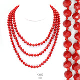 Knotted Crystal Bead Necklace