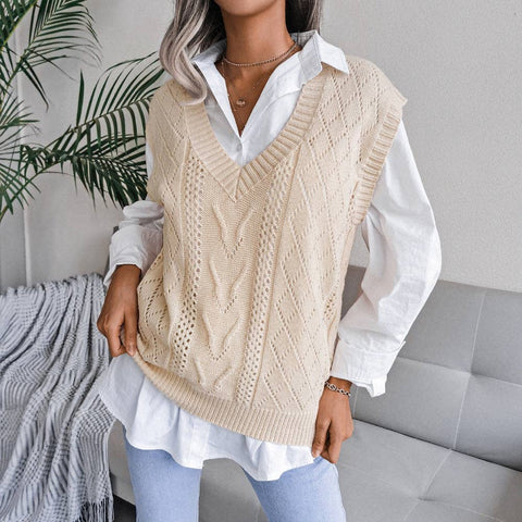 Ladies Sleeveless V-Neck Sweater Vest