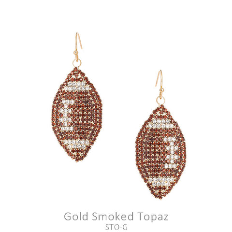 Rhinestone Football Earring
