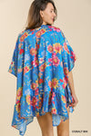 UMGEE FLORAL PRINT RUFFLE KIMONO