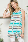 BLUE AZTEC TOP
