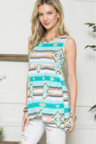 BLUE AZTEC TOP